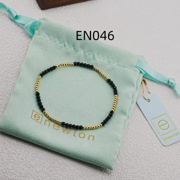 Enewton Black Glass Crystal & Gold Bead Bracelet - Picture 3 of 4